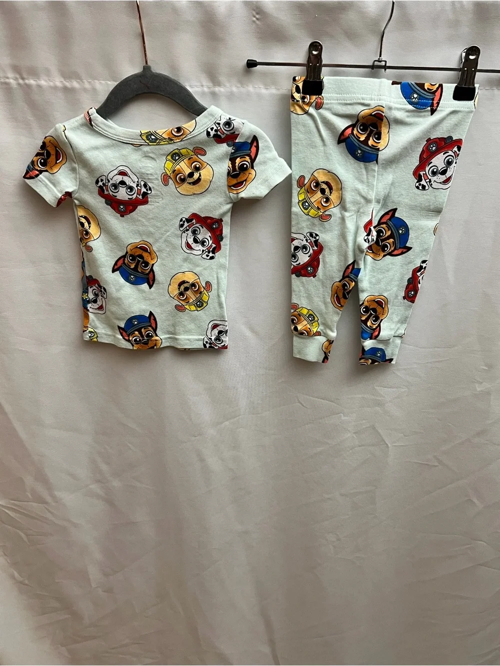 PAW Patrol Baby 2 Piece Pajama Set Shirt Pants 12M Blue 100% Cotton
